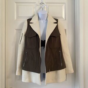 Zara two toned knit coat jacket xs